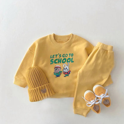 Let's Go To School Sweatshirt and Sweatpants Set - Peachy Bloomers