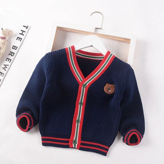 Bear Knit Cotton Cardigan - Peachy Bloomers