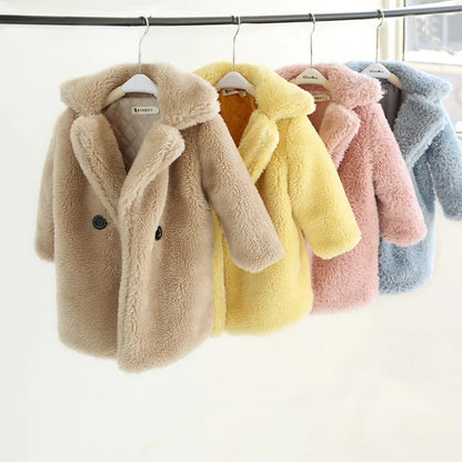 Girls Faux Fur Coat - Peachy Bloomers