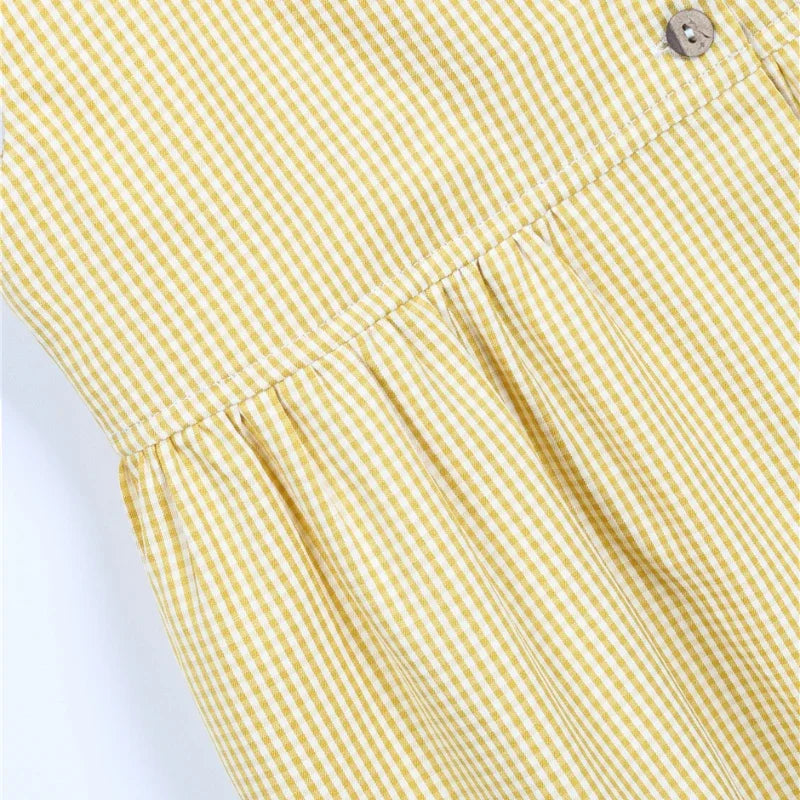 Checkered Organic Cotton Dress - Peachy Bloomers