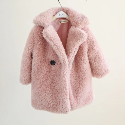 Girls Faux Fur Coat - Peachy Bloomers