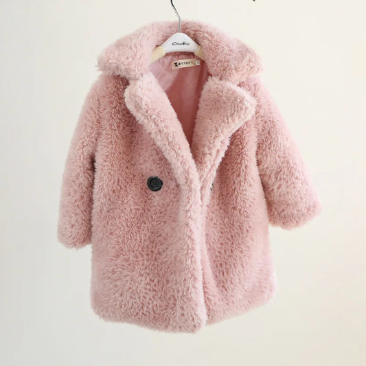 Girls Faux Fur Coat - Peachy Bloomers