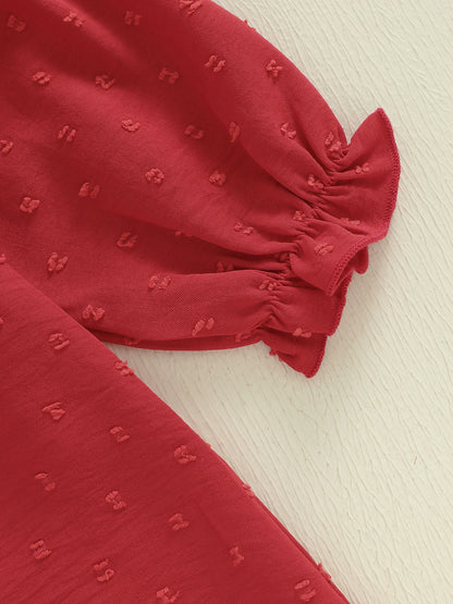 Girls Valentines Heart Embroidered Dress