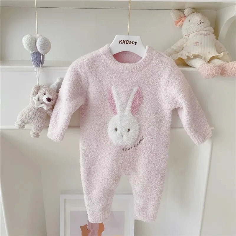 Fluffy Furry Baby Bear and Bunny Jumpsuit