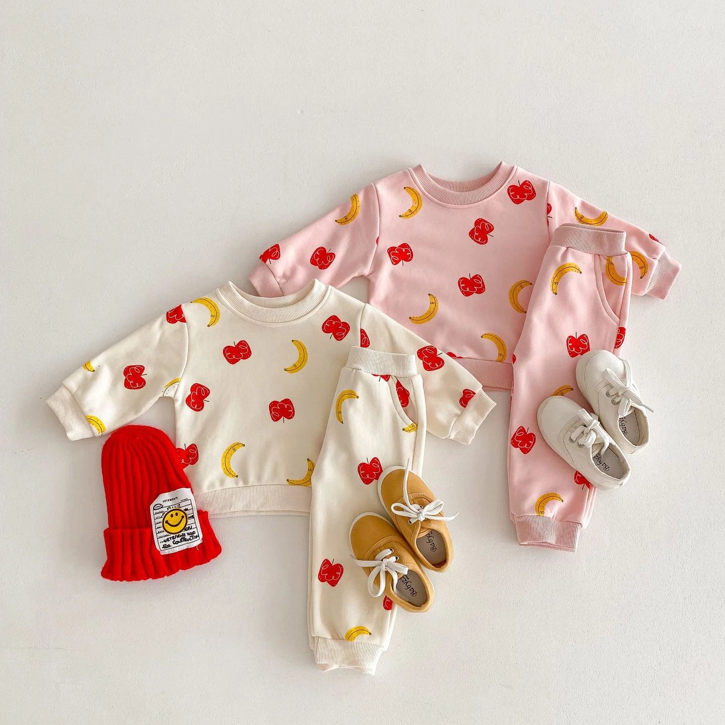 Apple & Banana Sweatshirt and Sweatpants Set - Peachy Bloomers