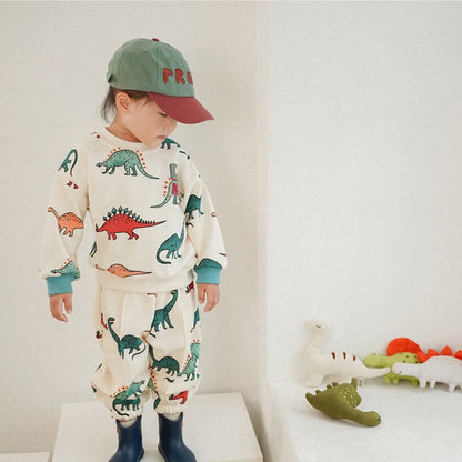 Dino Sweatshirt and Pants Set - Peachy Bloomers