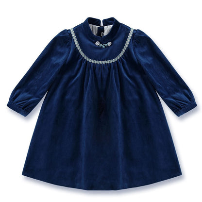 Royal Blue Velvet Dress