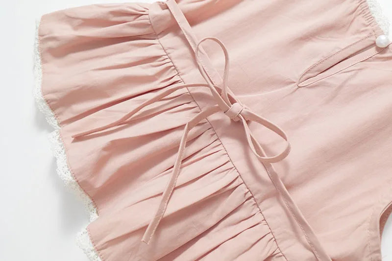 Girls Bohemian Pale PInk Cotton Set