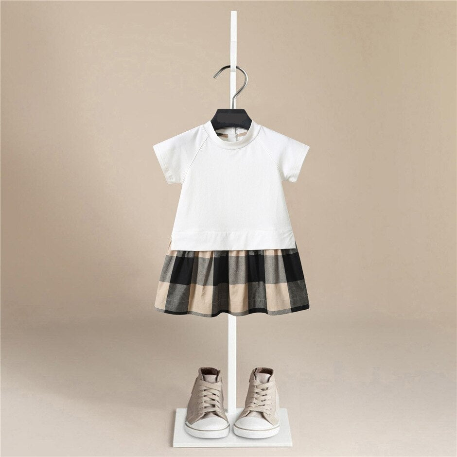 Eliza Cotton T-Shirt Plaid Dress - Peachy Bloomers