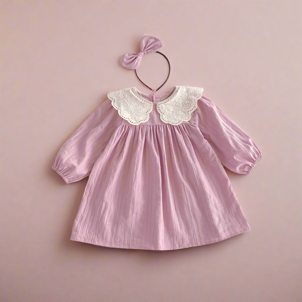 Sisters Matching Pink Outfit Dress & Romper