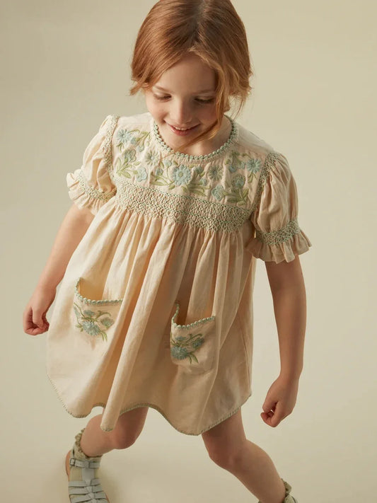 Gaby Embroidered Cotton Dress - Peachy Bloomers
