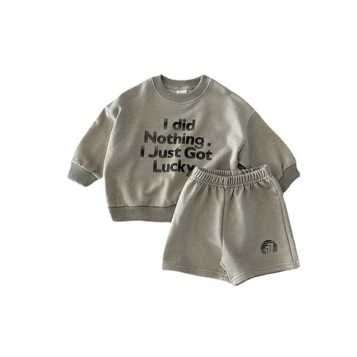 Boys Cotto Sweatshirt and Shorts Set - Peachy Bloomers