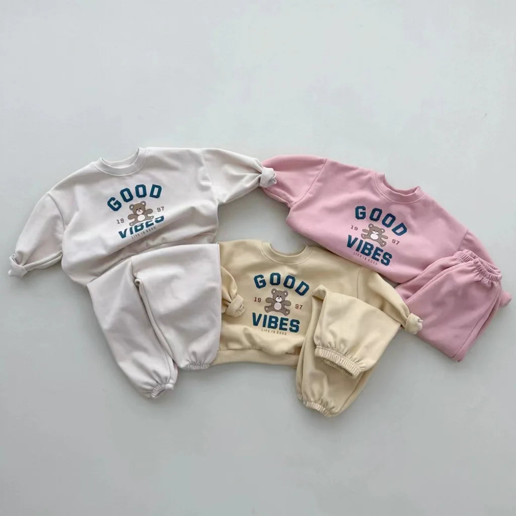 Good Vibes Sweatshirt and Pants Set - Peachy Bloomers