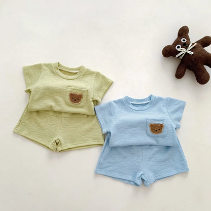 Baby Bear Top & Shorts Set - Peachy Bloomers