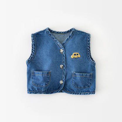 Boys' Denim Vest - Peachy Bloomers