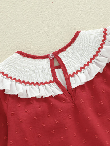 Girls Valentines Heart Embroidered Dress