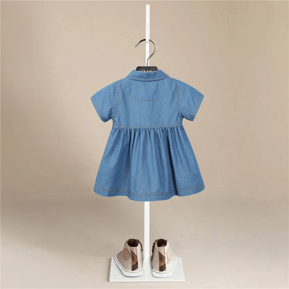 Girl Flare Denim Dress - Peachy Bloomers