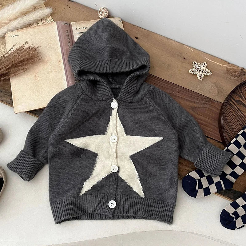 Star Cotton Knit Cardigan