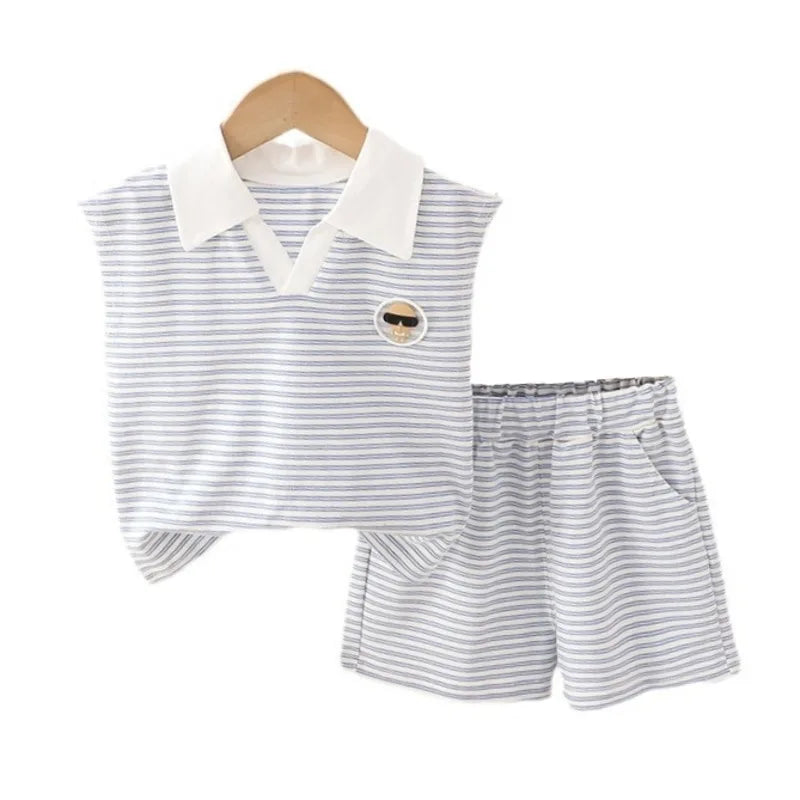 Boys' Stripe T-Shirt and Shorts Set - Peachy Bloomers