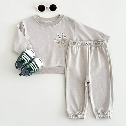 Girls Daisy Sweatshirt and Sweatpants Set