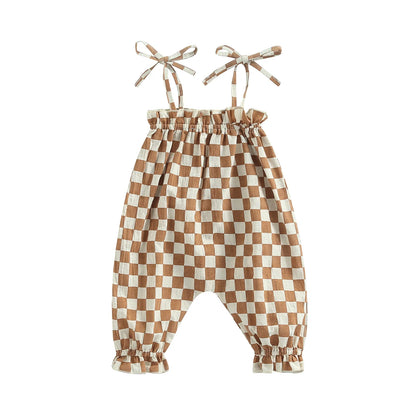 Checkered Summer Jumpsuit - Peachy Bloomers