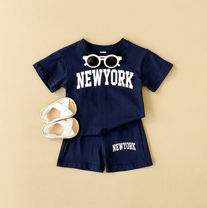 New York Cotton T-Shirt & Shorts Set