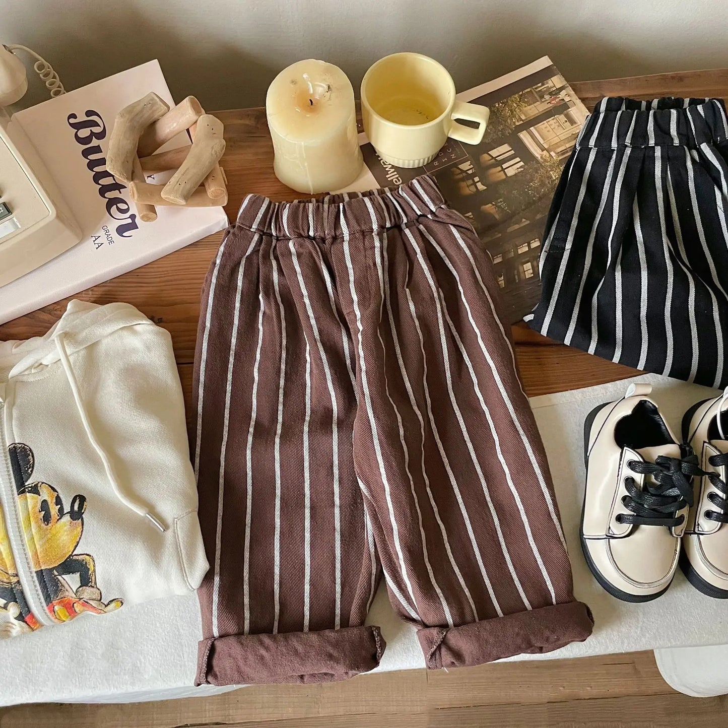 Stripe Cotton Summer Pants