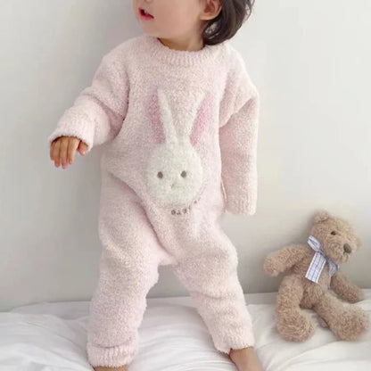 Fluffy Furry Baby Bear and Bunny Jumpsuit