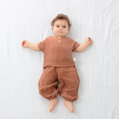 Unisex Organic Cotton Muslin Baby Set