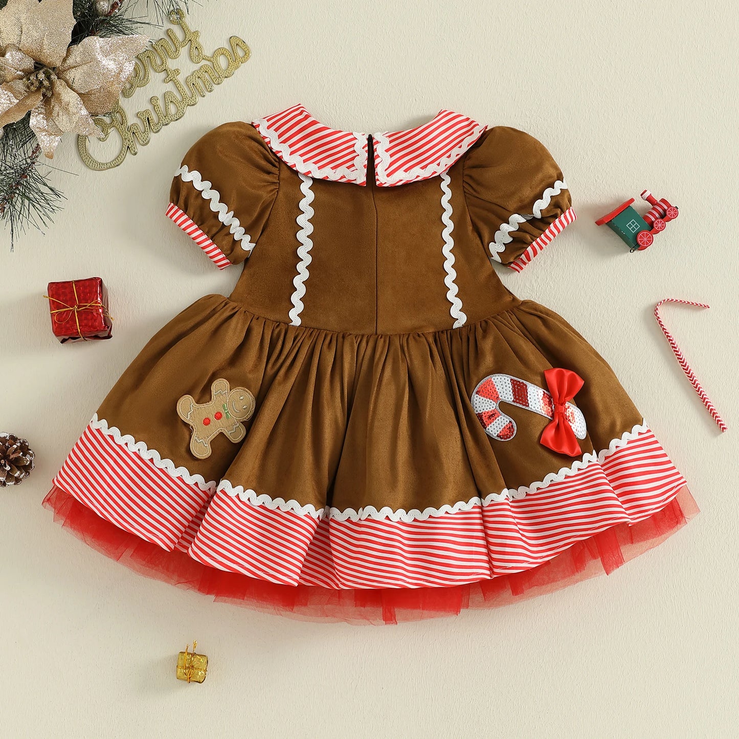 Girls Christmas Gingerbread Dress