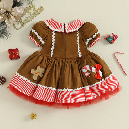 Girls Christmas Gingerbread Dress