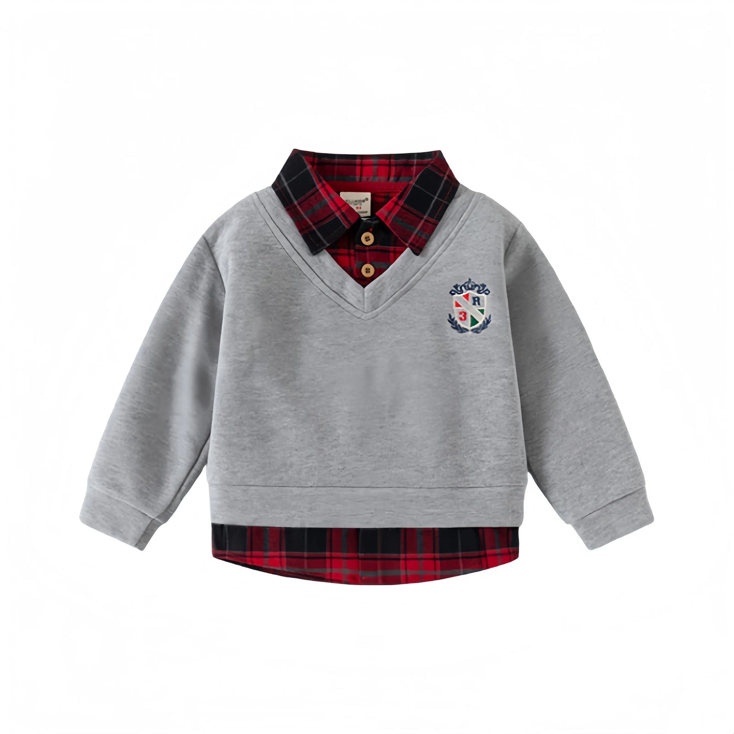 Boys Geometric Patchwork Sweater Shirt