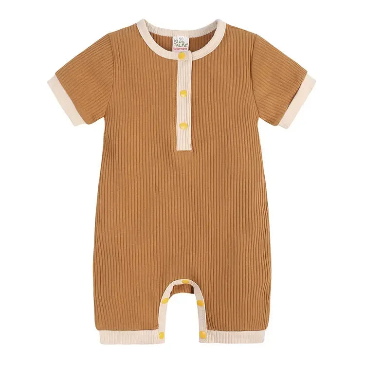 Baby Ribbed Knit Cotton Jumpsuit - Peachy Bloomers