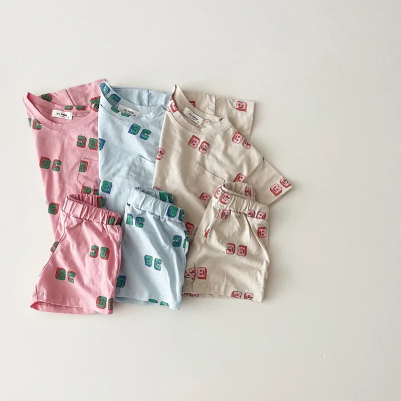 ABC T-shirt and Shorts Set - Peachy Bloomers