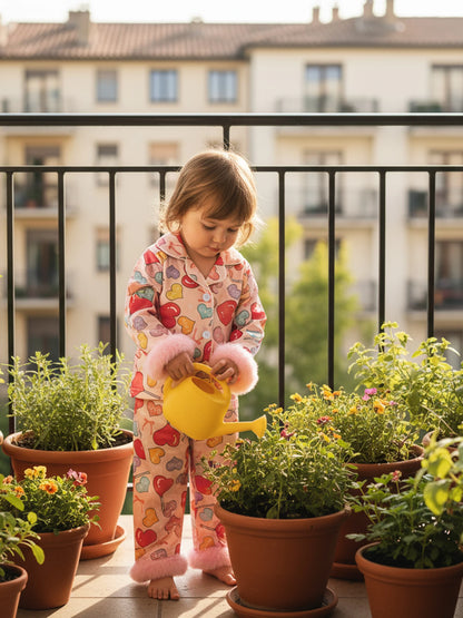 Toddler Girls Heart Print Pajamas Set