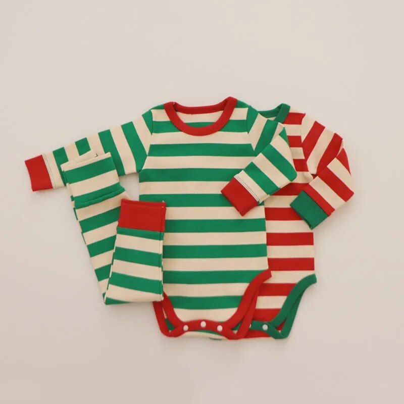 Cotton Stripe Pajama Set for Toddlers