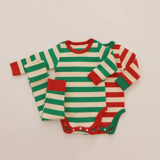 Cotton Stripe Pajama Set for Toddlers