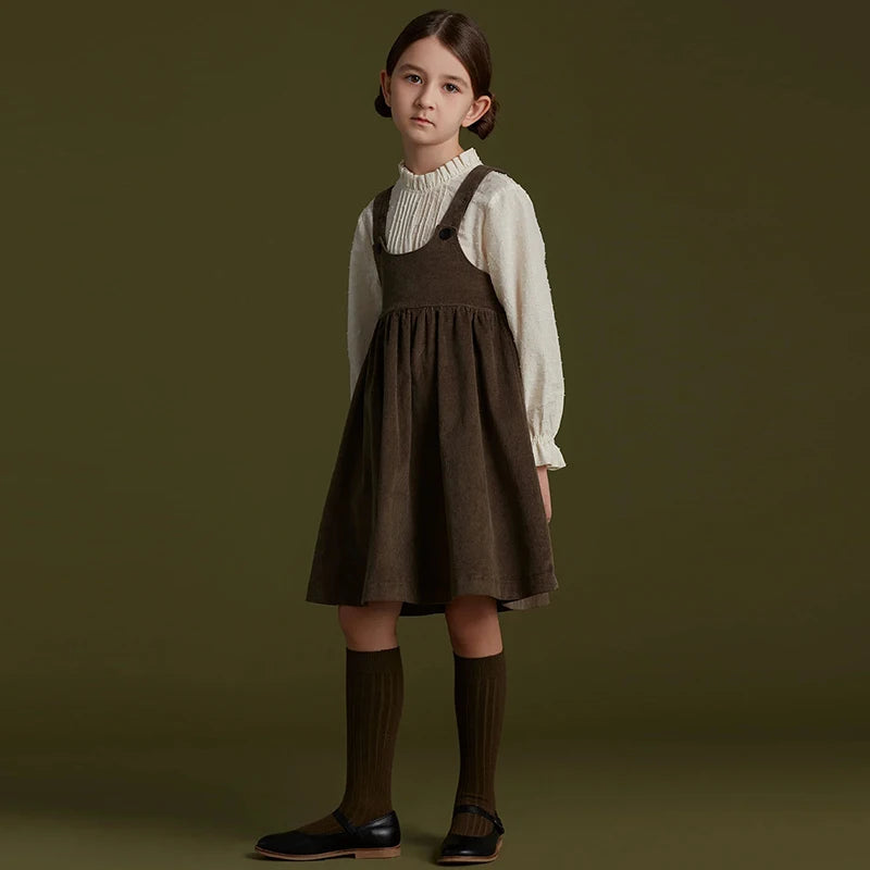 Girls Retro Corduroy Dress – Peachy Bloomers