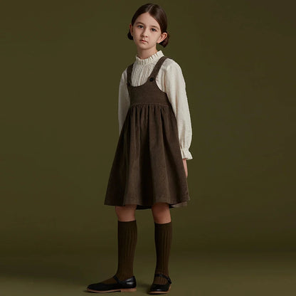 Girls Retro Corduroy Dress - Peachy Bloomers