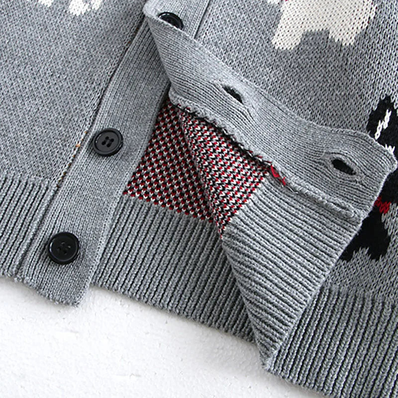 Puppy Gray Cotton Knit Cardigan