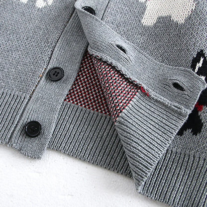 Puppy Gray Cotton Knit Cardigan