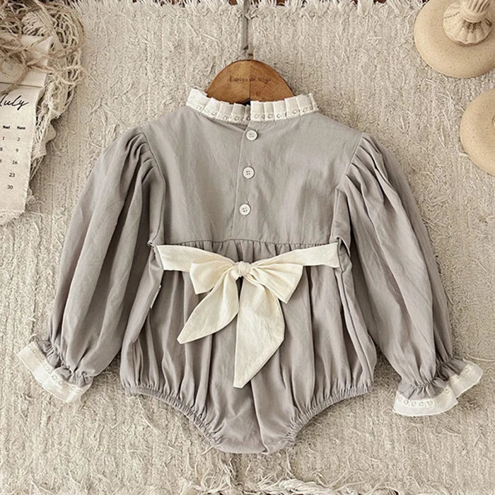 Baby Girls Gray Party Romper