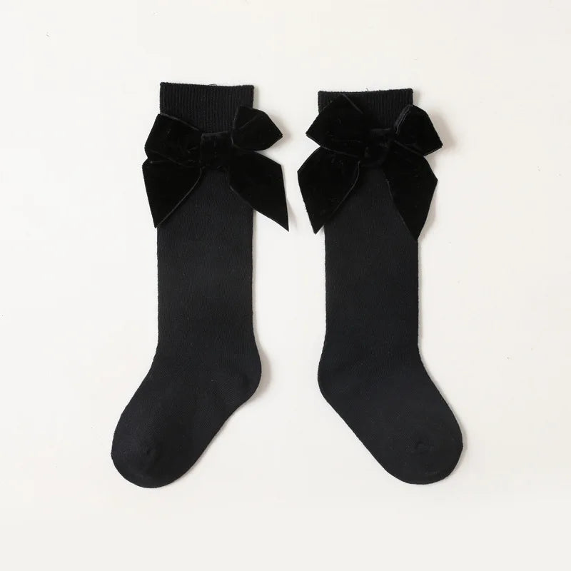 Baby Girls Knee High Bow Socks