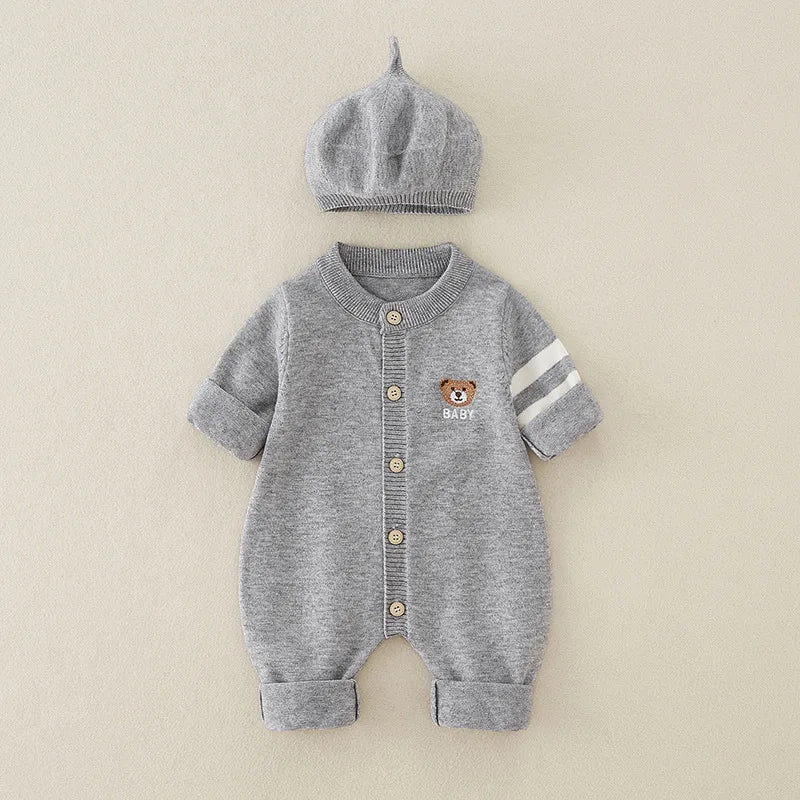 Baby Bear Cotton Knit Jumpsuit