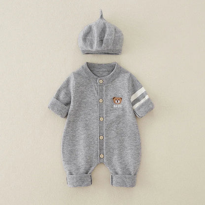 Baby Bear Cotton Knit Jumpsuit
