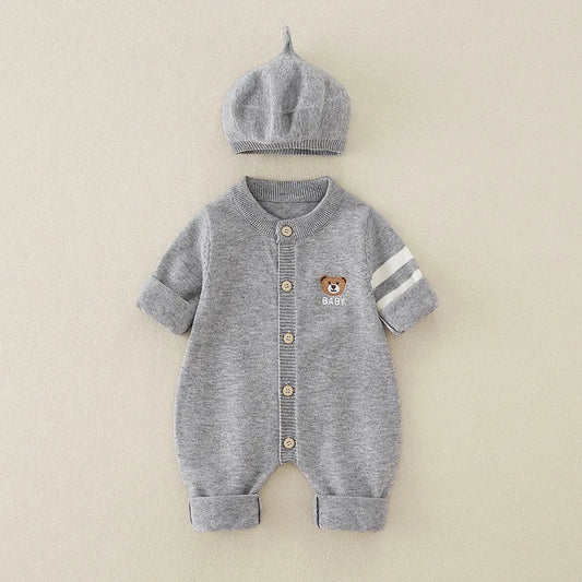 Baby Bear Cotton Knit Jumpsuit