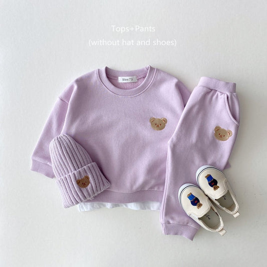 Little Bear Sweatshirt and Sweatpants Set - Peachy Bloomers