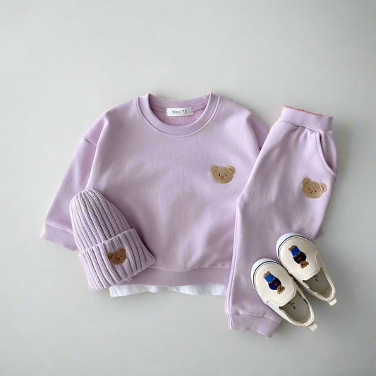 Little Bear Sweatshirt and Sweatpants Set - Peachy Bloomers