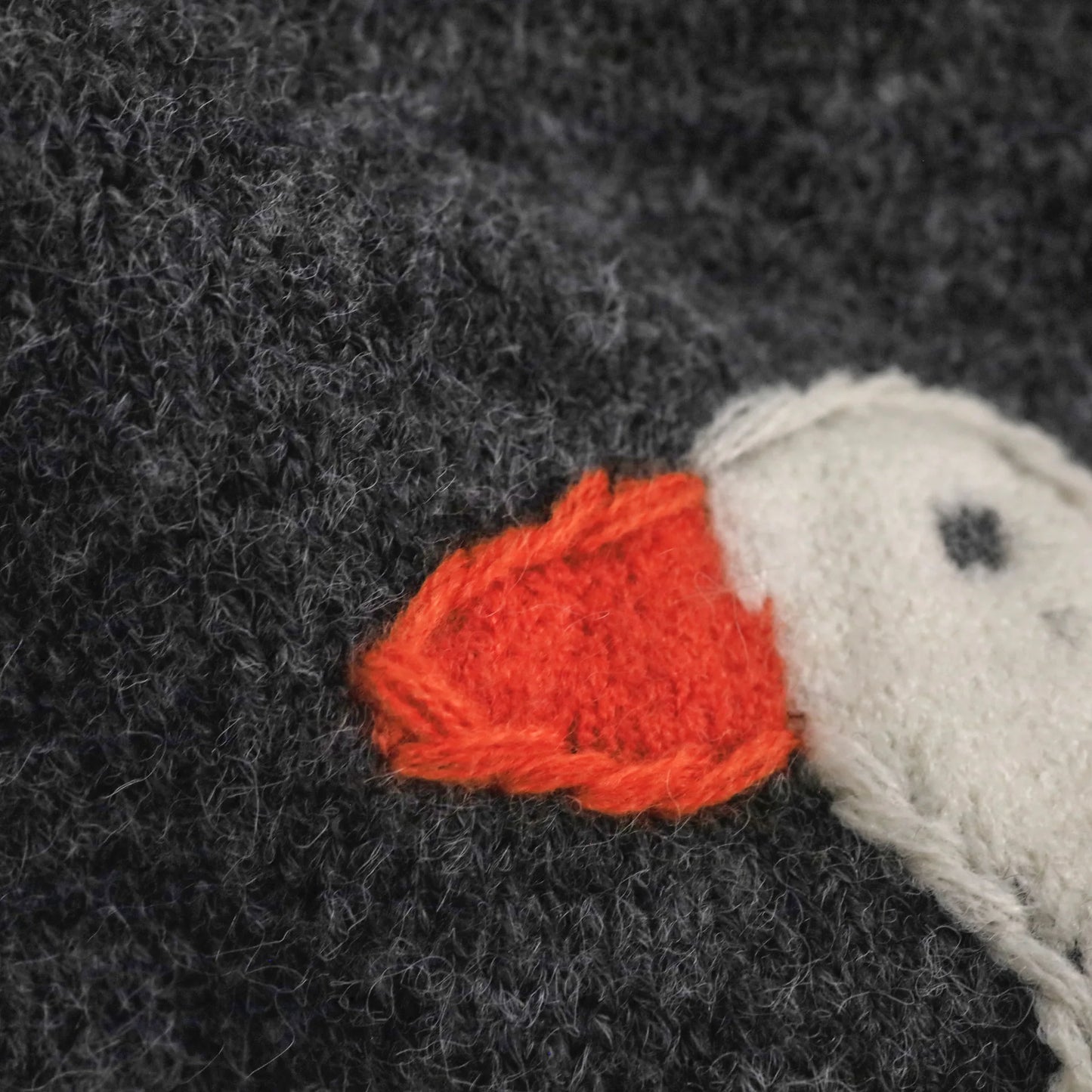 Turtleneck Girls Knit Duck Embroidery Sweater