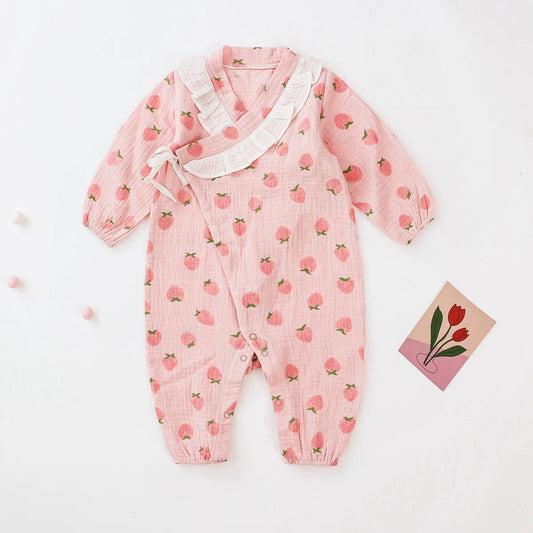 Strawberry Baby Cotton Jumpsuit